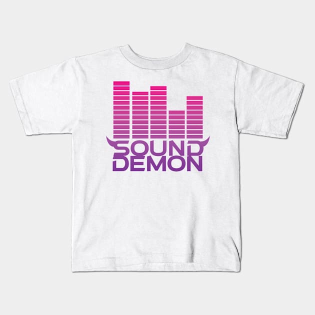 Suond Demon Purple and Pink Kids T-Shirt by MattOArtDesign